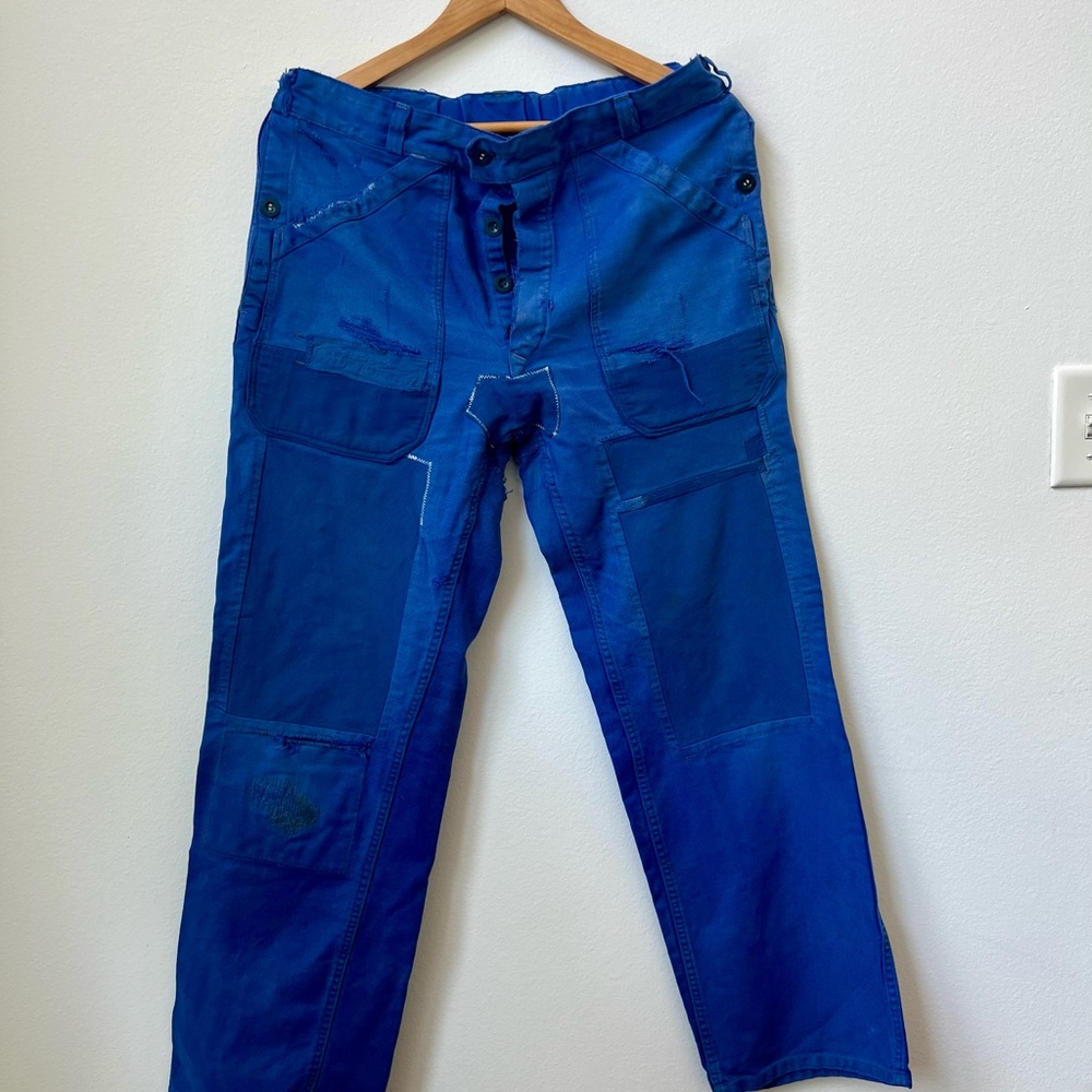 Men's Vintage French Blue Work Chore Pants